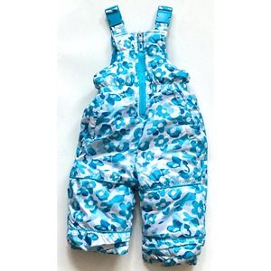 Pink Platinum Floral Snow Pants Bibs Blue 12 months